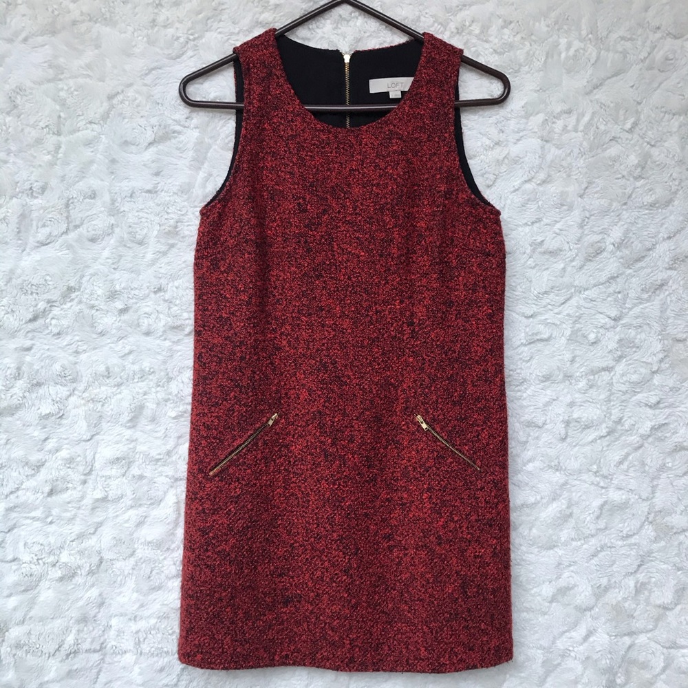 EUC LOFT Orange/Black Bouclé Jumper Sz2